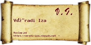 Váradi Iza névjegykártya
